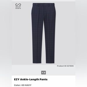 NWT Uniqlo Bestseller EZY Ankle Length Pants, Navy, Size M